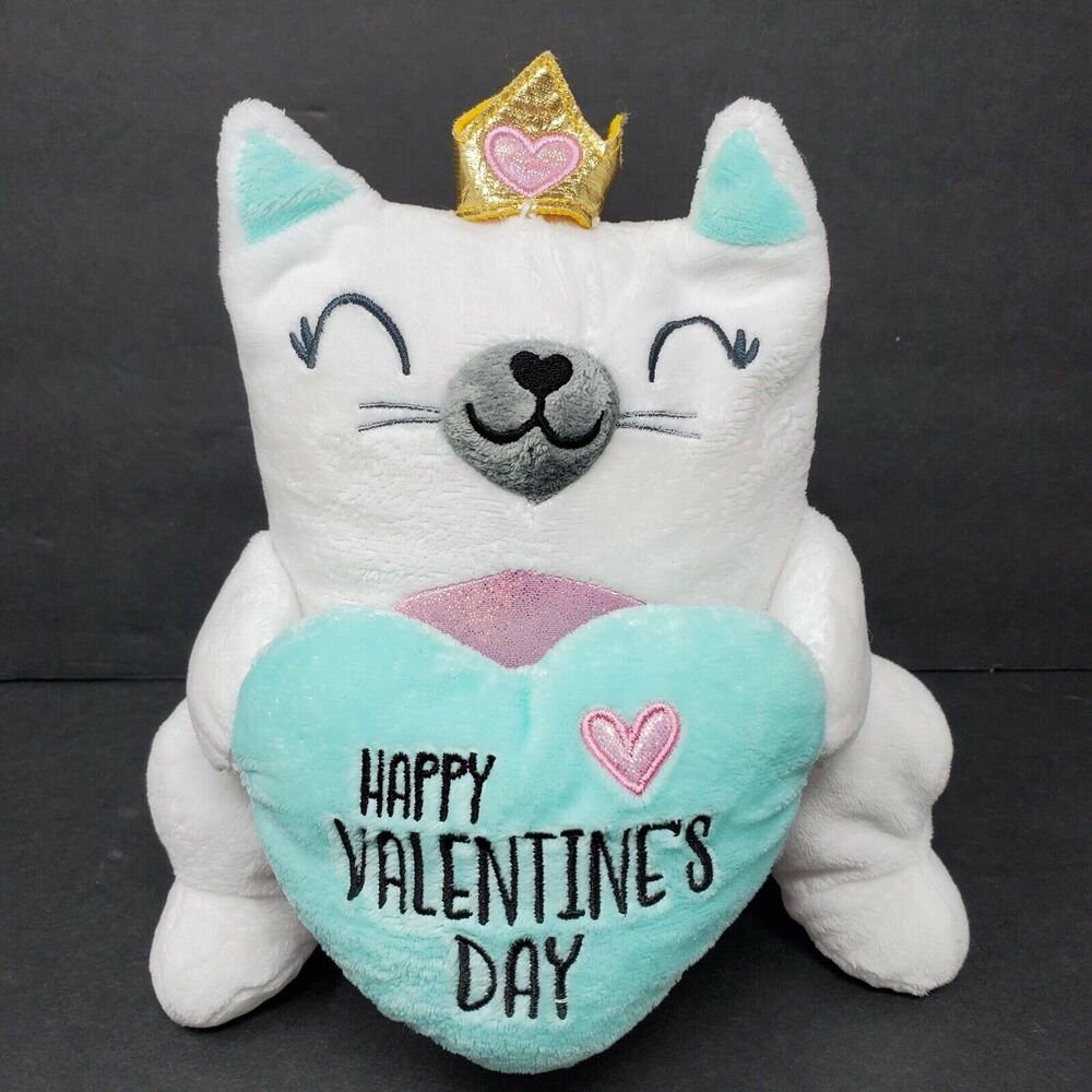 Burton + Burton Cat Plush Stuffed Animal Valentine's Day Crown Princess Kitty